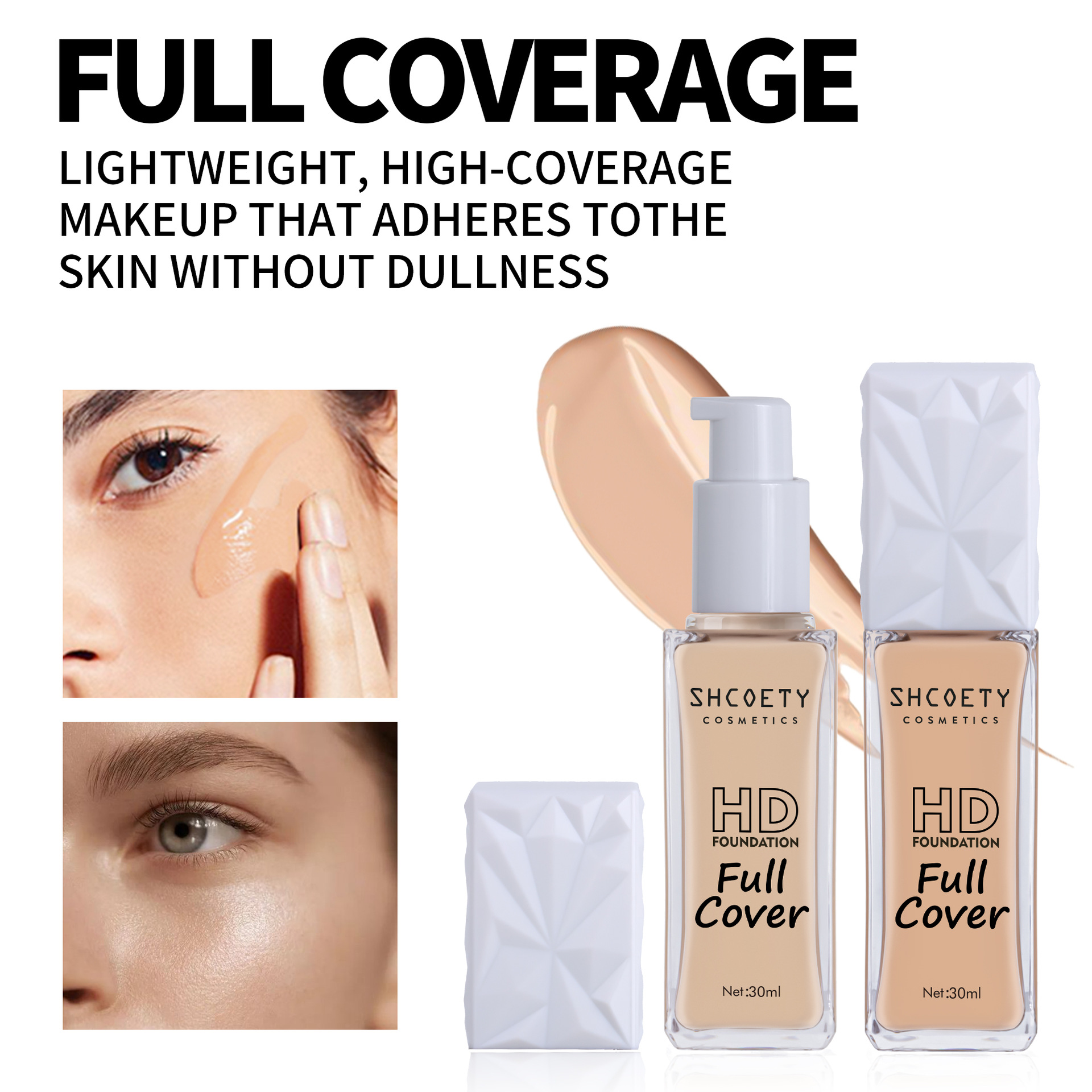 SHCOETY Moisturizing Concealer Oil-Control Foundation is easy to apply and does not fade, providing a long-lasting, clear and transparent nude makeup look. BB Cream is available for cross-border use undefined