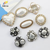 Fashionable brooch from pearl, beads, metal protective underware lapel pin, pin, wholesale