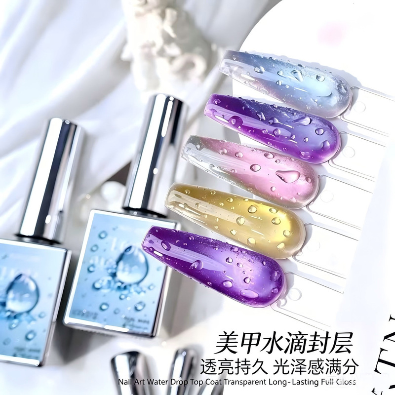HONEY GIRL Cross-Border Water Drop Gel Top Coat for Reinforcement, High Gloss, Durable and Convenient, Water Drop Design for Manicures HONEY GIRL Cross-Border Water Drop Gel Top Coat for Reinforcement, High Gloss, Durable and Convenient, Water Drop Design for Manicures