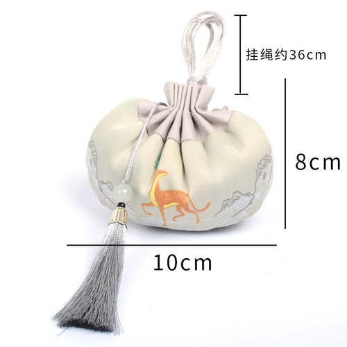 Factory wholesale ancient style palace Hanfu accessories pouch pendant DIY portable sachet good luck bag animal series sachet 
