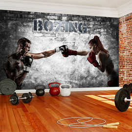 3D散打搏击墙纸拳击馆格斗海报图片背景墙泰拳培训健身俱乐部壁纸