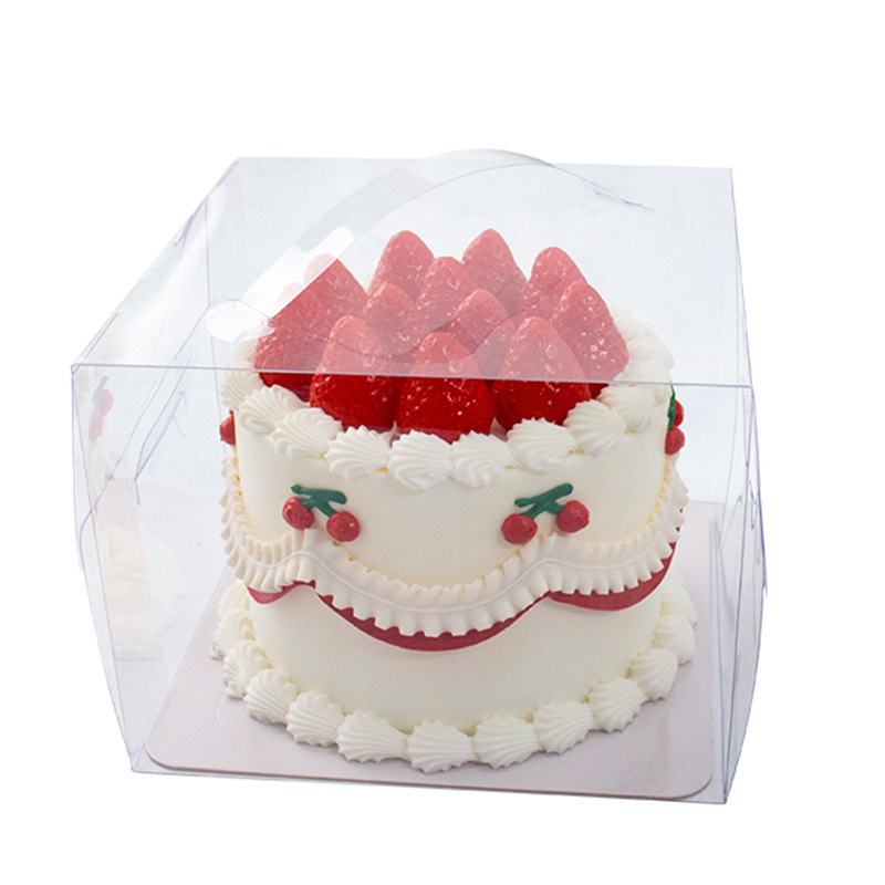 4 pulgadas mousse de cumpleaños transparente portátil de 4 pulgadas caja de pastel de 5 pulgadas 8 pulgadas caja de pastel de 6 pulgadas caja de pastel de palomitas de maíz