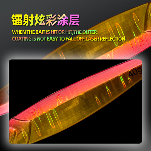 Iron plate road sub-bait quickly pumps falling lead fish iron plate fake bait for sea fishing and shore casting luminous laser road sub-iron plate bionic bait