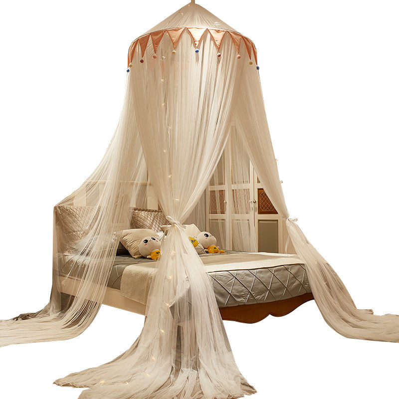 公主风蚊帐床幔免安装吊顶双层帐帐家用圆顶送挂勾1.2m1.5米1.8床