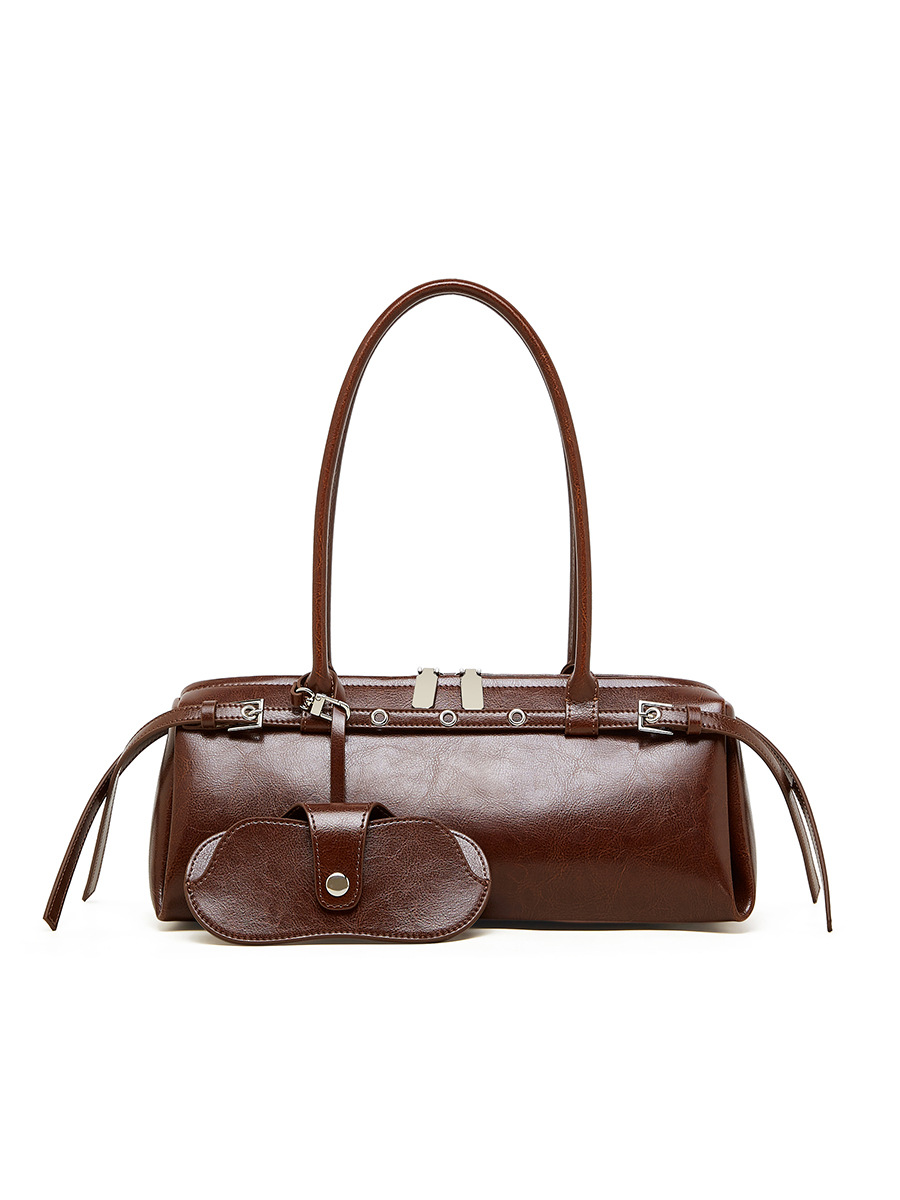 2026 New Baguette Underarm Bag For Women Retro Motorcycle Style Trendy Belt Decor Handbag Shoulder Bag - Thumbnail 8