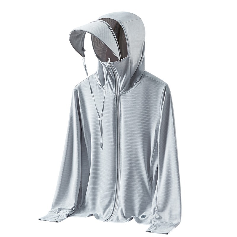 Detachable Large Brim Outdoor Couple Clothes Men and Women Knitted Mesh Skin Clothes UV Protection Can Print LOGO 