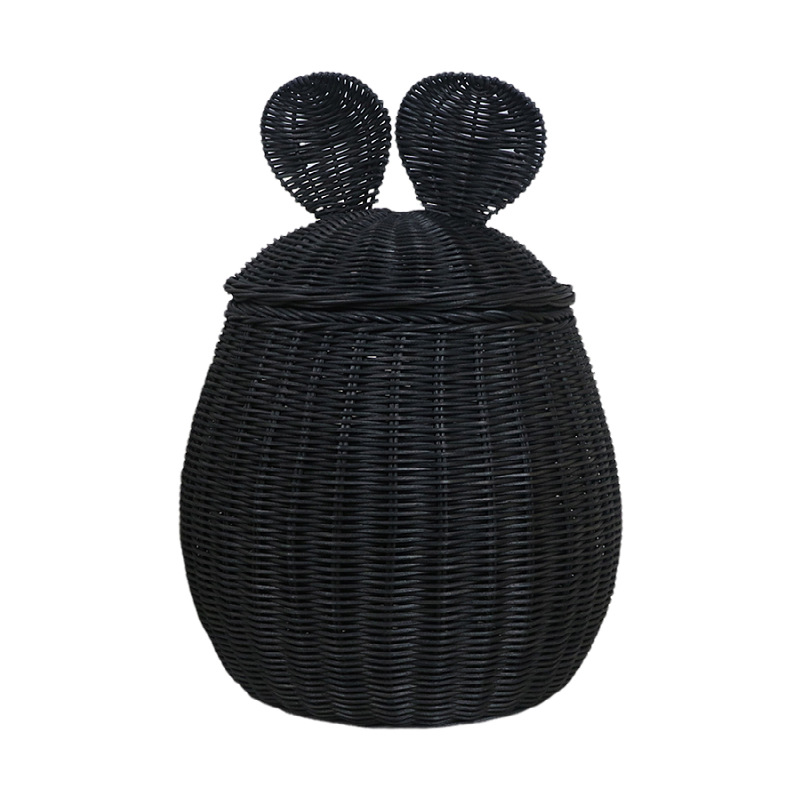 Nórdico de ratón Mickey en forma de canasta de almacenamiento decoración doméstica caja de almacenamiento de juguetes para niños caja de almacenamiento tejida a mano