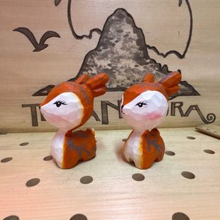 Hand-carved Deer Ping An Friend Ornaments Desktop Car Ornaments Pendant