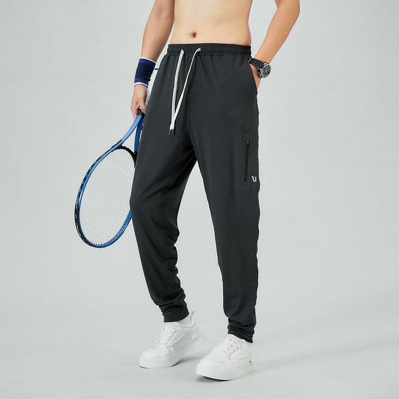 Vuori Halo style men's drawstring jogger pants, casual sports long pants, high elasticity running pants with elastic waistband for men