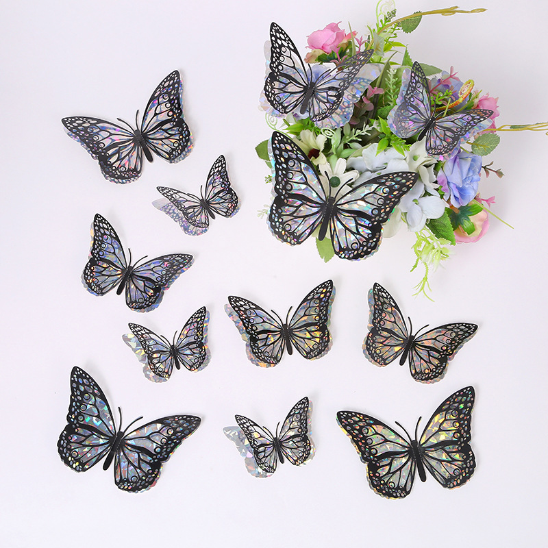 3d Decorative Hollow Butterfly Wall Stickers Double Layer Metal_voghion.com