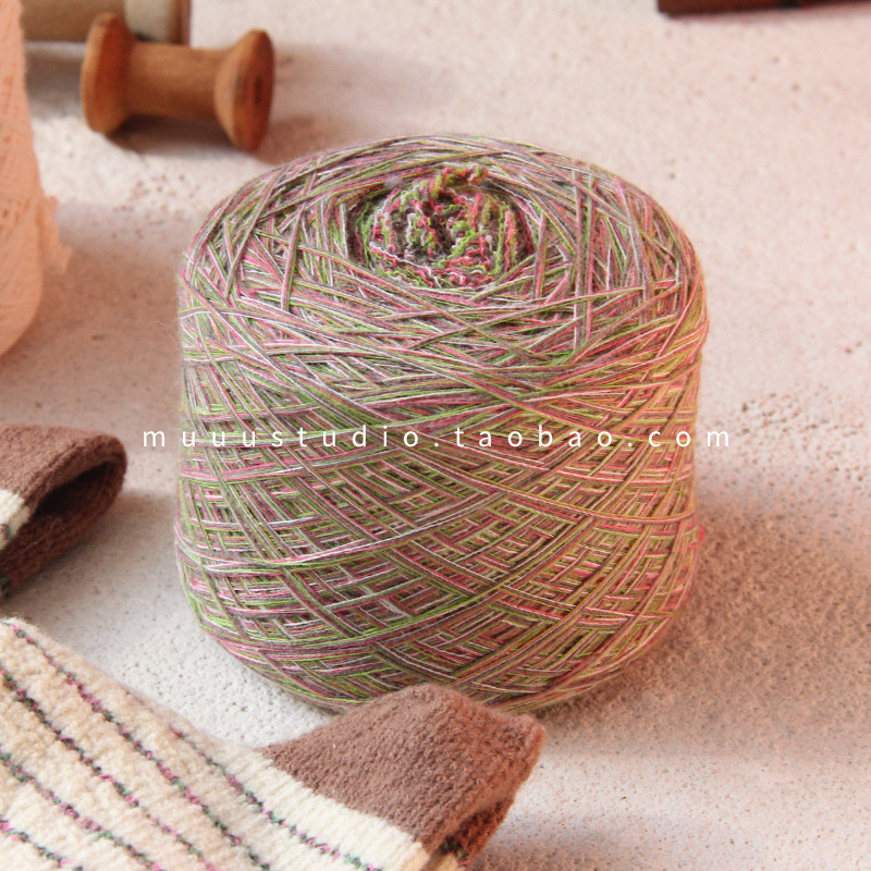 5ZW手工袜子线 唯美花色60g合股氨纶线 棒针编织袜子线 全棉弹力