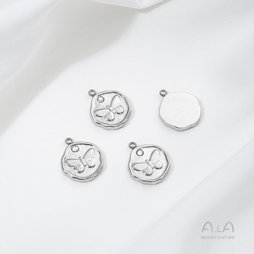 Fade-Resistant 316 Titanium Steel Four-Leaf Clover, Apricot Leaf, Mangosteen, Star, Sun, and Moon Charms – Geometric Pendant for DIY Jewelry & Accessories