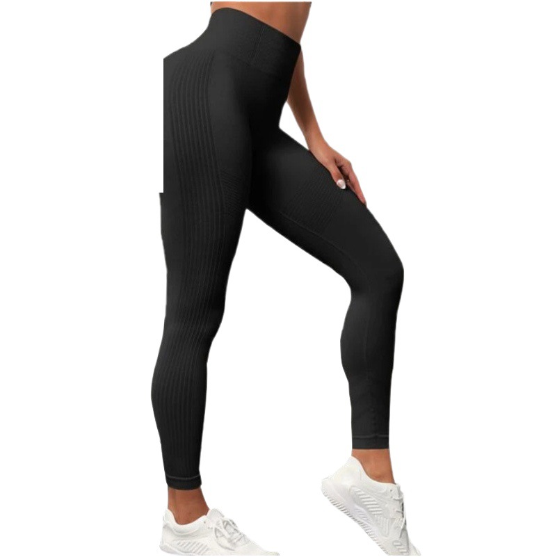 Pantalones de yoga a rayas de color sólido Yu de nuevo estilo europeo y americano