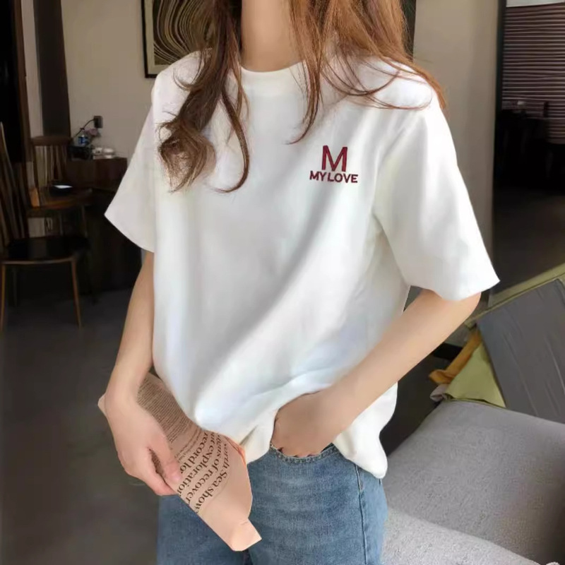 夏季正肩短袖白色t恤女装2025年圆领早春内搭打底衫体恤女士上衣|undefined