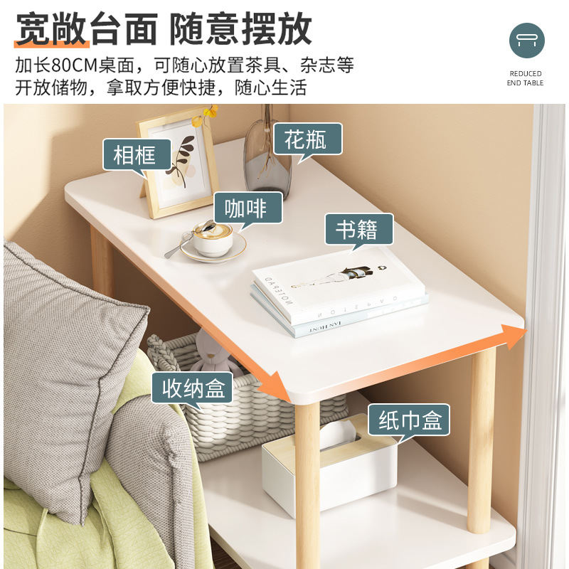 Mesa lateral sofá gabinete lateral creativo pequeña mesa cuadrada dormitorio pequeño apartamento simple luz de lujo móvil mesita de noche mesa lateral mesa de té