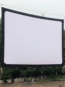 [加厚帆布圆角户外老式流动电影银幕放映机投影幕银幕棉绳每捆25米]