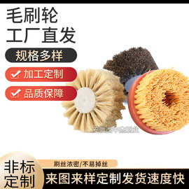 工业毛刷轮 机械用小刷轮 清扫小型尼龙玻璃清洗除尘空心圆形刷