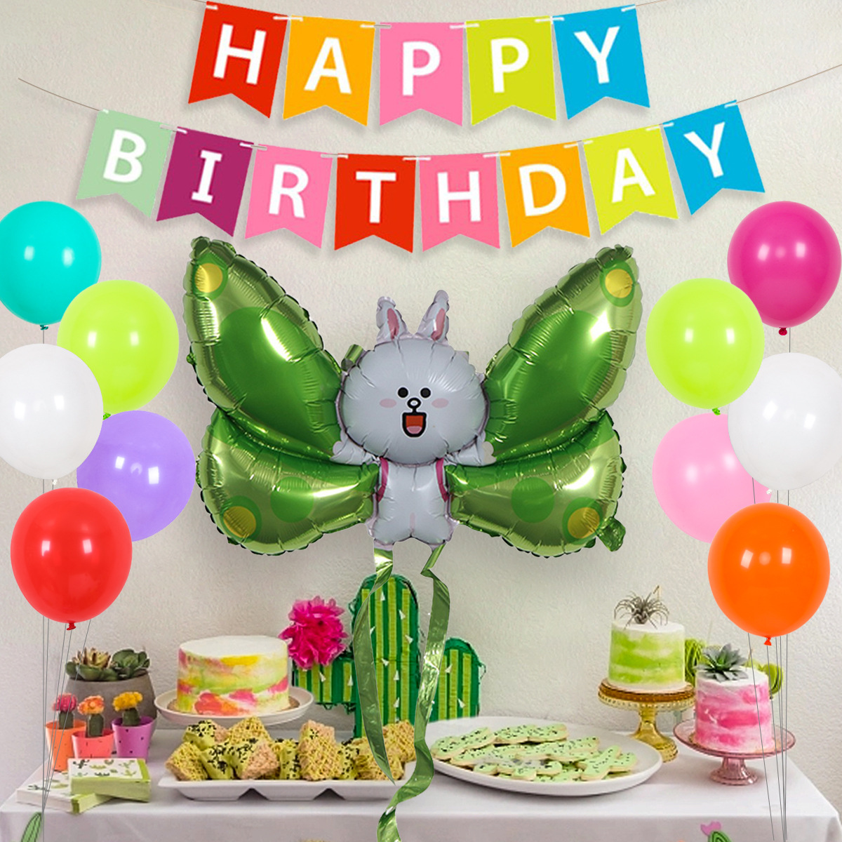 Decoración de cumpleaños del bebé decoraciones de globos traje de pared de fondo vestido de fiesta infantil traje de globo de cerdo