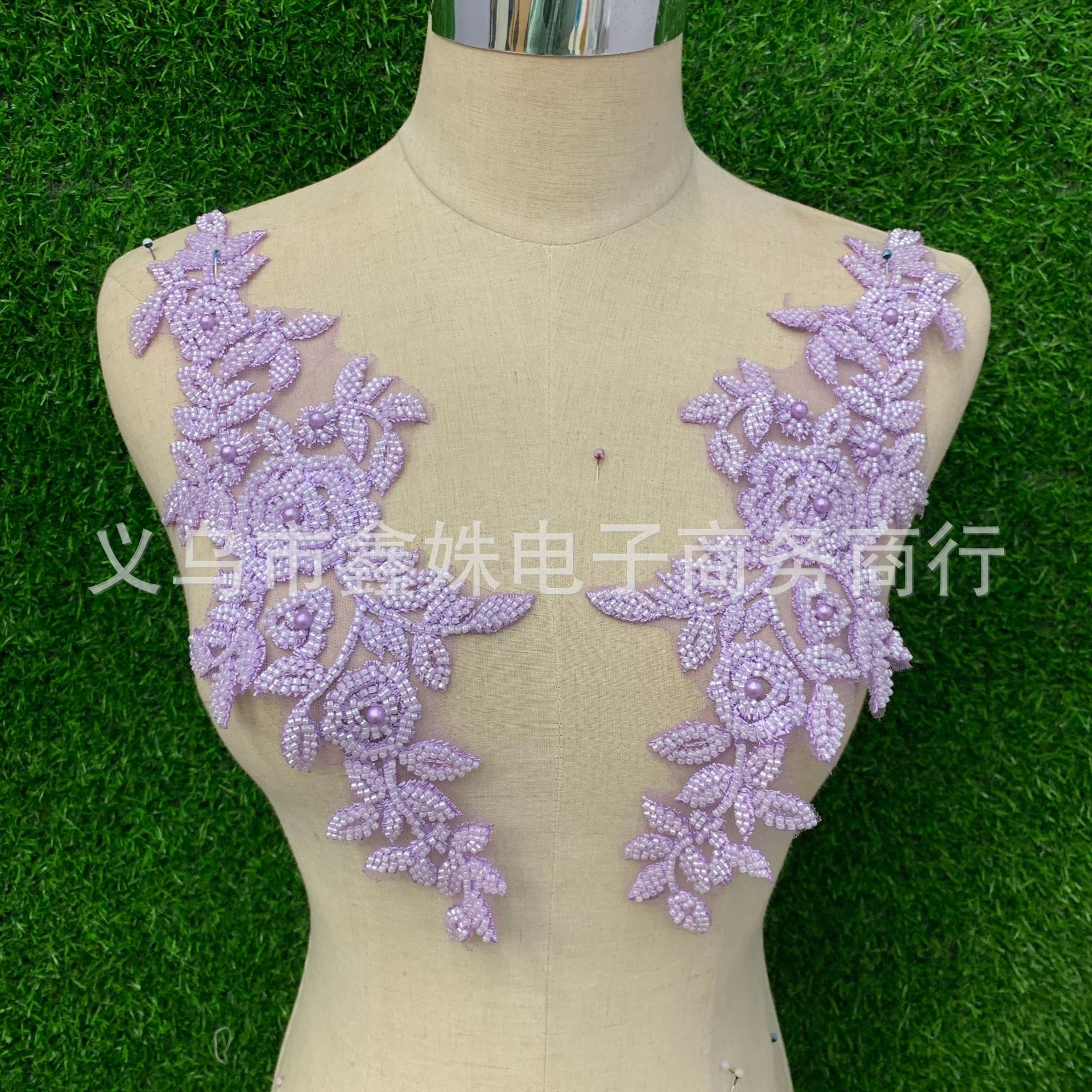 高端品质立体蕾丝贴花布贴对花 现货多色婚纱礼服头纱DIY贴花辅