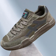 2025秋季新款男鞋圆头系带复古潮流运动鞋软底时尚百搭休闲爸爸鞋