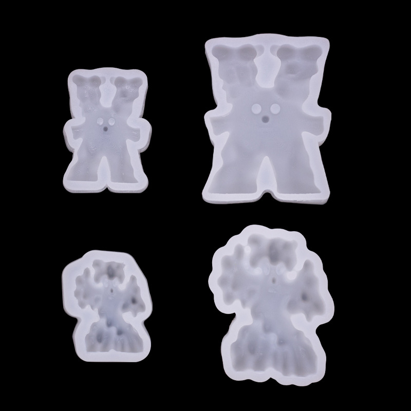 Grande y pequeño tridimensional monstruo de dibujos animados molde de silicona creativo hecho a mano jabón aromaterapia vela molde yeso epoxi molde