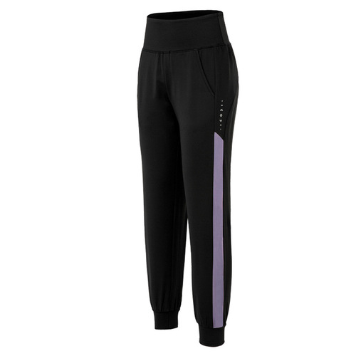 Relaxed Loose Women's Gym Casual Sports Running Fast-Drying Highly Elastic Leggings Yoga Nine-Piece Tights with Cuffed Hem High-Waisted Sweatpants