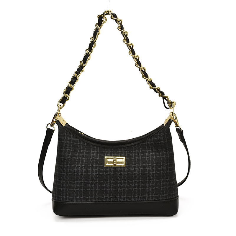 Nicho de tendencia bolso de cadena para mujeres 2026 nuevo estilo coreano bolso de brazo a cuadros, moda versátil bolso de hombro de moda
