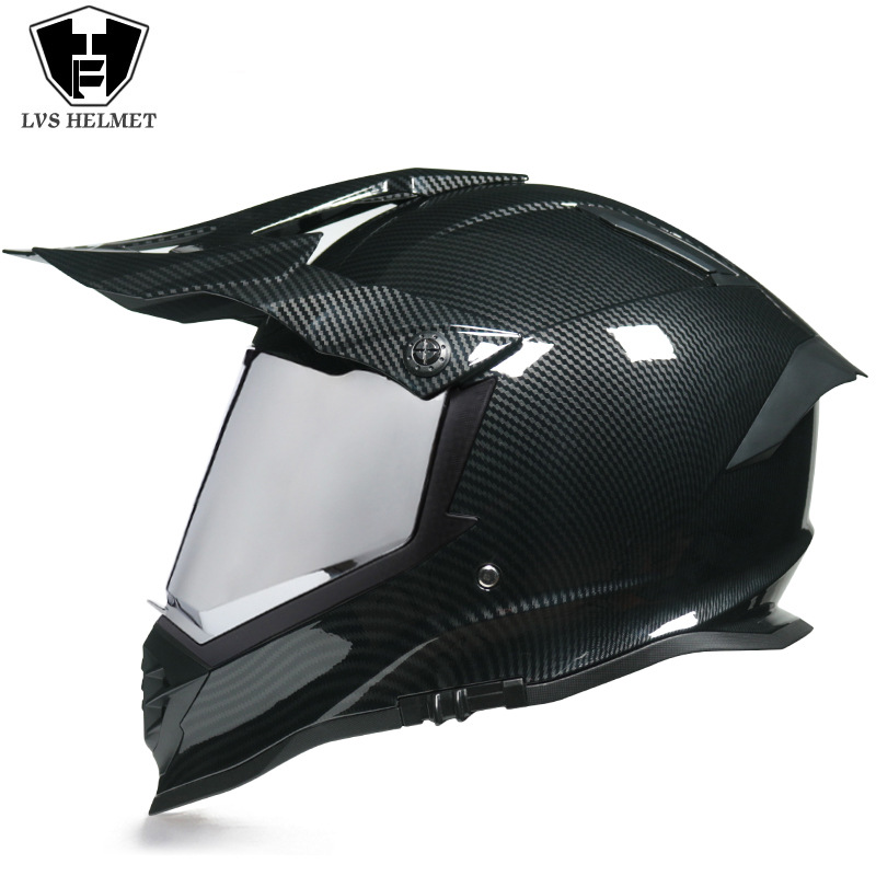 Nuevo off-road tire casco de doble lente carretera tire casco completo motocicleta Larga Distancia unisex Four Seasons universal LVS