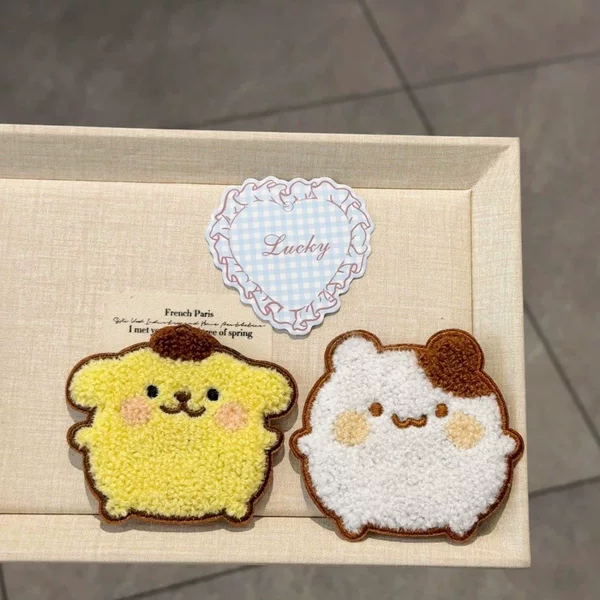 Cute Cartoon Pudding Dog Velcro Magic Stickers for Soft and Adorable Girls, Seamless Forehead Hair Fixer, Hair Styling Tool