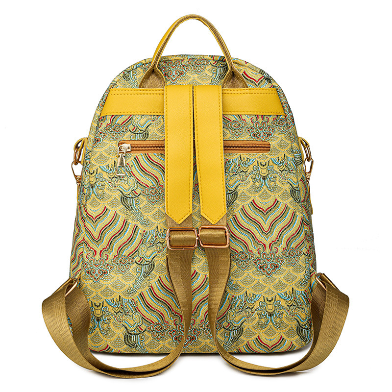 Comercio exterior al por mayor 2024 nuevo estilo de moda literatura y arte para mujer mochila de viaje multifuncional simple de gran capacidad al por mayor