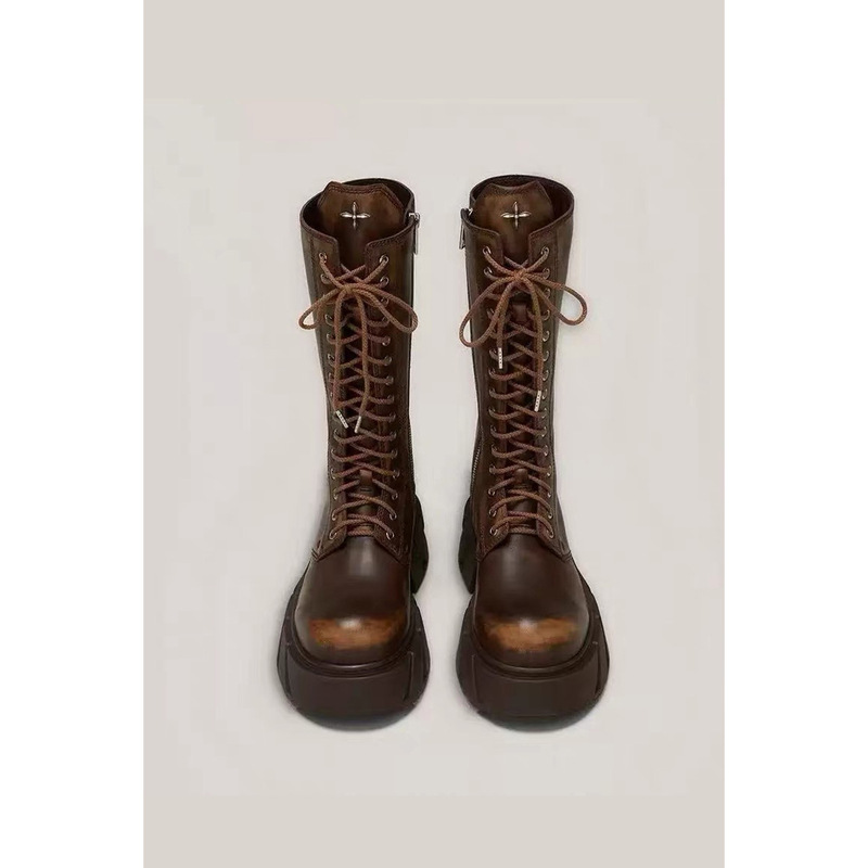 Genuine Leather Thick-Soled Martin Boots for Women, Chunky Heel, 2026 Lace-Up Mid-Calf Boots, Riding Boots, Motorcycle Boots, High-Top Boots, Waterproof Platform Genuine Leather Thick-Soled Martin Boots for Women, Chunky Heel, 2026 Lace-Up Mid-Calf Boots, Riding Boots, Motorcycle Boots, High-Top Boots, Waterproof Platform