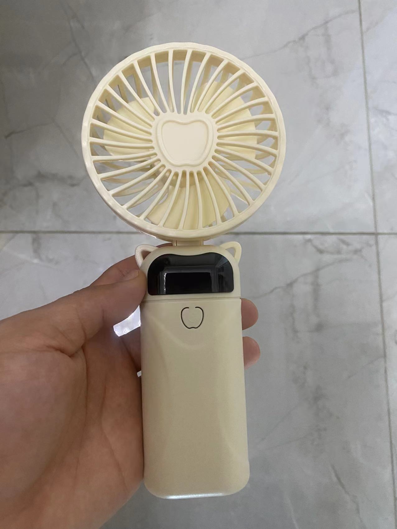 Nuevo ventilador de mano, ventilador de cuello portátil, pantalla digital, plegable, viento fuerte, ventilador pequeño portátil de escritorio