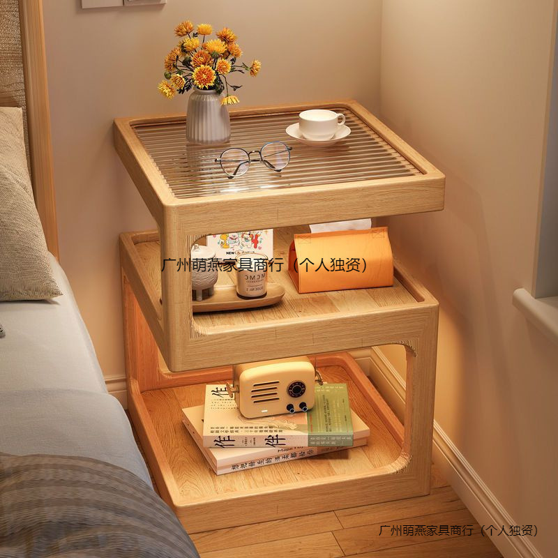 Solid Wood Bedside Table, Bedside Storage Rack, Bedroom Coffee Table, Living Room Household Small New Model, Natural Wood Style, Ultra-Narrow Side Table Solid Wood Bedside Table, Bedside Storage Rack, Bedroom Coffee Table, Living Room Household Small New Model, Natural Wood Style, Ultra-Narrow Side Table