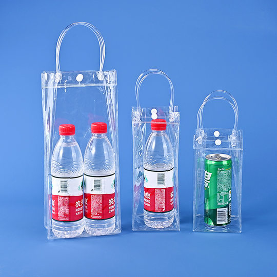 Ready-Made Pvc Plastic Handbag Transparent Hose Thickeneded Red Wine Packaging Bag Souvenir Bag Customization