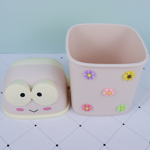 Desktop Trash Can Cute Home Multifunctional Creative Bedside Office Desk Coffee Table Small Cover Storage Bin