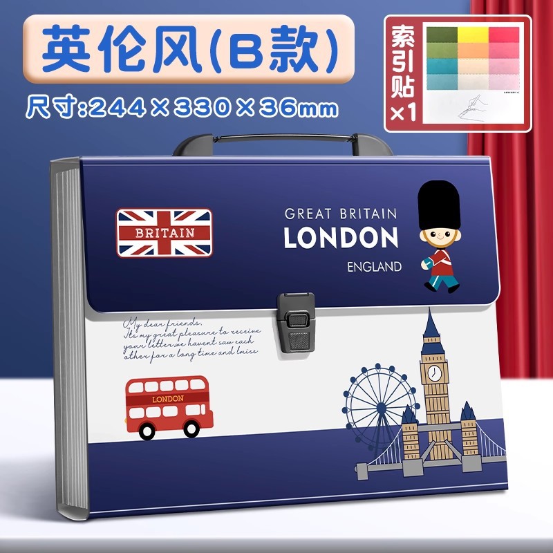 A4 Carpeta de órganos material de archivo de papel de múltiples capas bolsa de almacenamiento de papel libro estudiante de la escuela primaria artefacto caja portátil