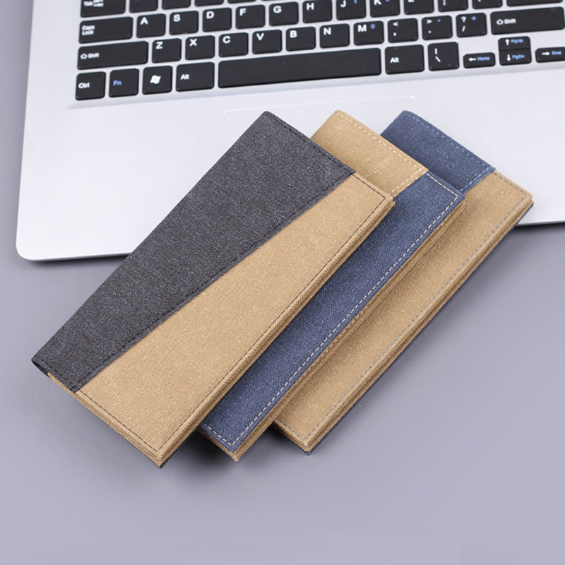 Cartera larga para hombres, traje de lona, bolsa de tarjetas, cartera de hombre, cartera de denim, bolsa de tela para hombres