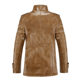 Cross-border autumn and winter men's stand collar fleece-lined thickened business casual pu washed coat plus fat plus size leather jacket