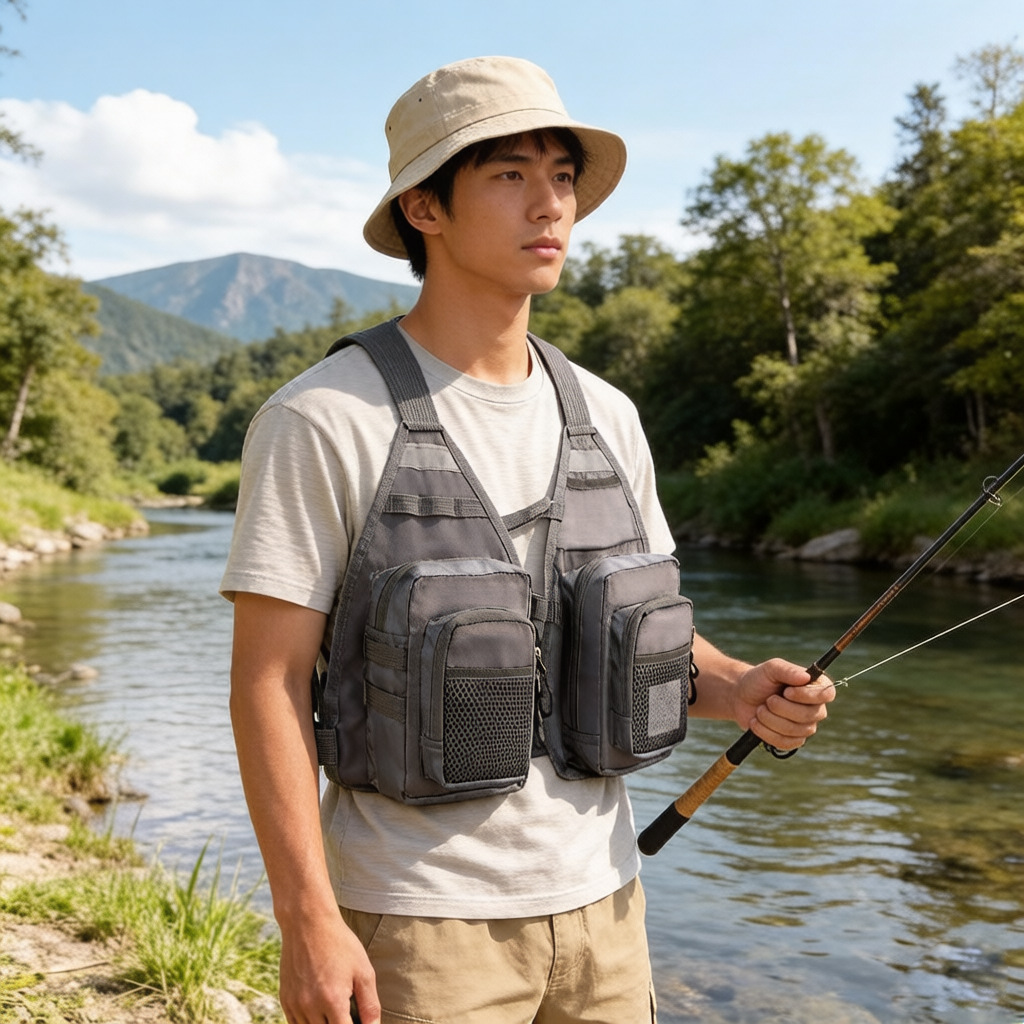 Outdoor Fishing Vest Flying Fishing Luya Large Pocket Vest Portable Small Waistcoat Men's Multifunctional Multi-Pocket