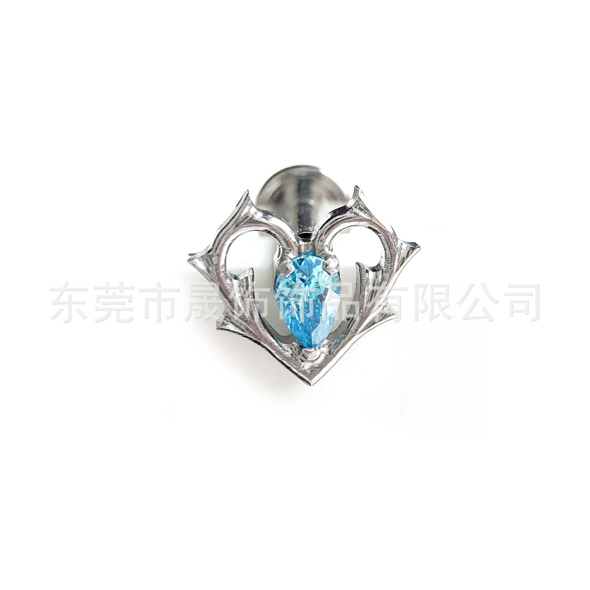 F136 Titanium 荆棘 Heart Ear Stud Helix Cartilage Stud G23 Implant Grade Titanium Studded Cubic Zirconia Labret Stud Tongue Barbell 人体 Piercing Jewelry
