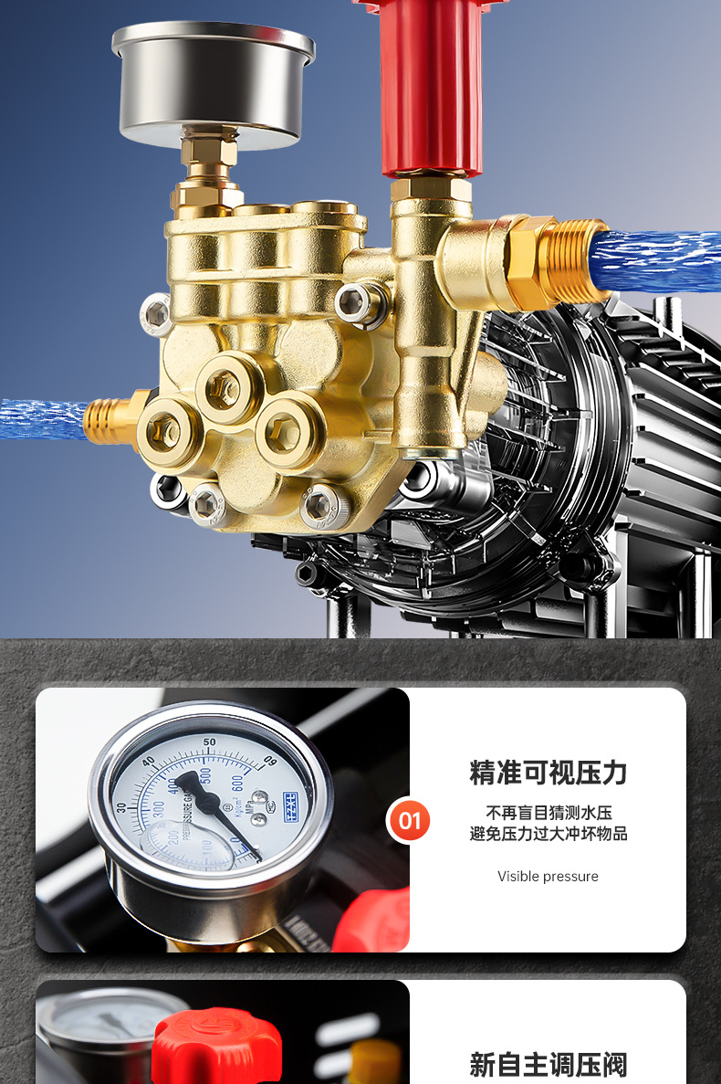 220v high pressure pipeline high pressure gun electric water mouse sewage cleaning machine nozzle