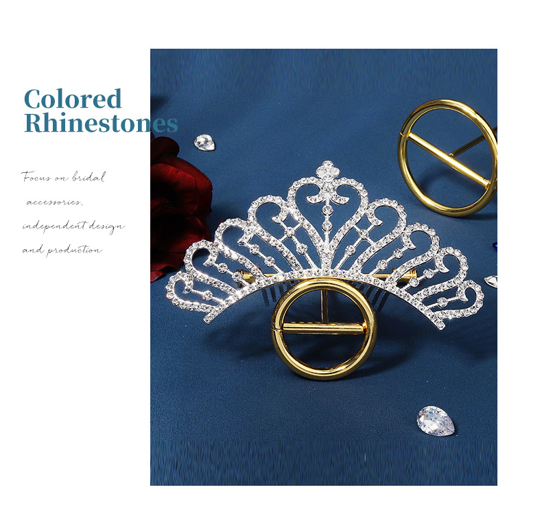 Princess Crown Alloy Plating Rhinestones Crown 1 Piece display picture 2