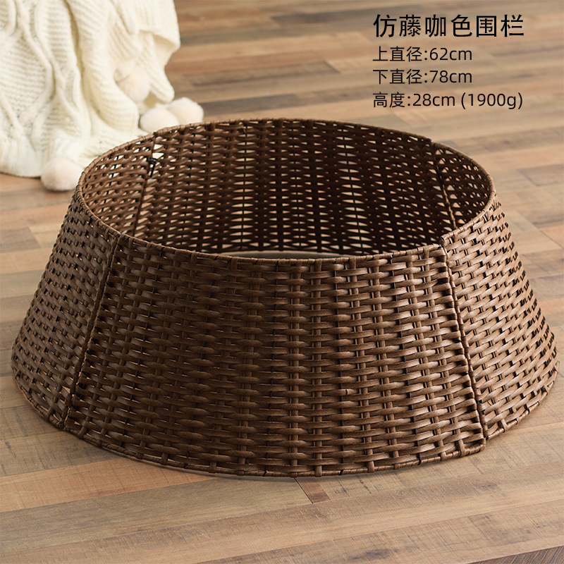 Nuevo árbol de Navidad transfronterizo base valla tejida a mano canasta ins falda minimalista árbol de Navidad pie de decoración