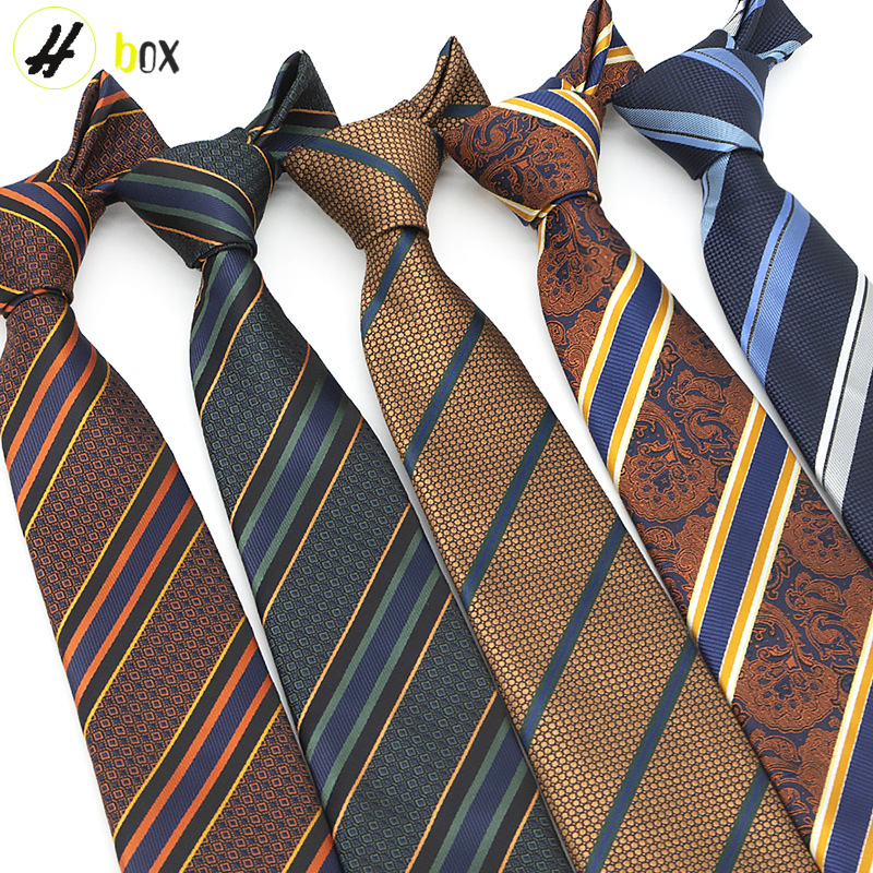 En stock al por mayor corbata de poliéster Jacquard de alta densidad de tela de los hombres de moda casual de negocios formal desgaste Corbata a rayas