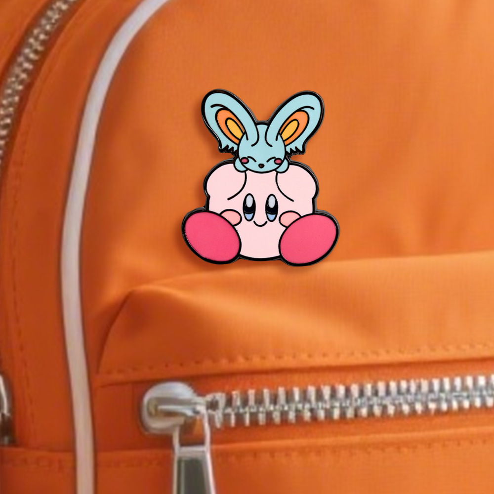 Kirby Cartoon Character Brooch Creative Rabbit Badge Anime Peripheral Enamel Pin Jewelry Kidsren's Accessories Gifts