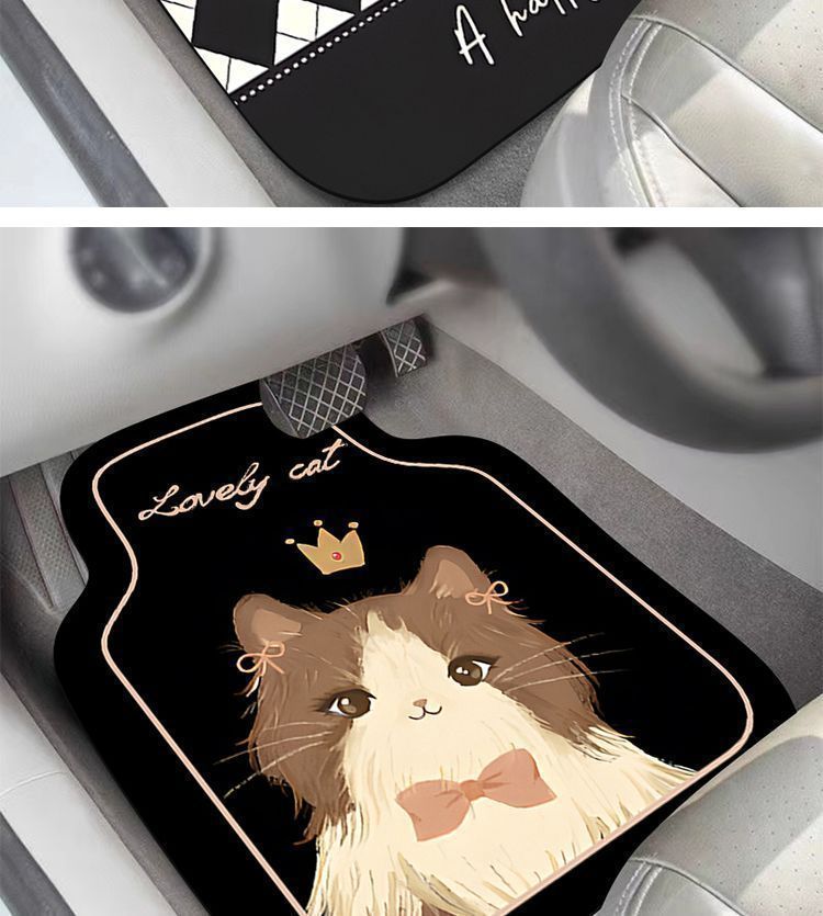 Cute cartoon non-slip four seasons universal non-slip car mat diatom mud car mat dirt-resistant wear-resistant car protection mat