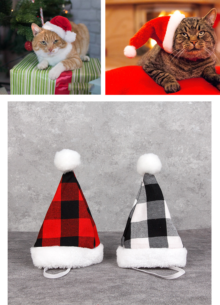 Christmas Fashion Lattice Cloth Party Christmas Hat 1 Piece display picture 1