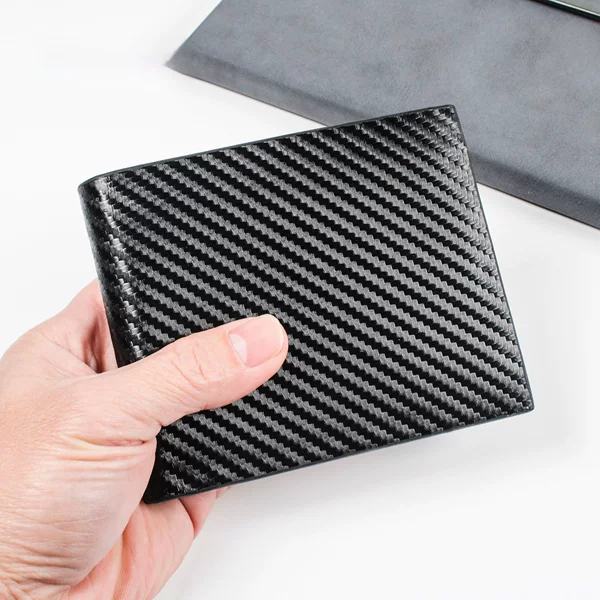 PIERU new short creative carbon fiber wallet men's business multi card youth personalized coin purse wholesale