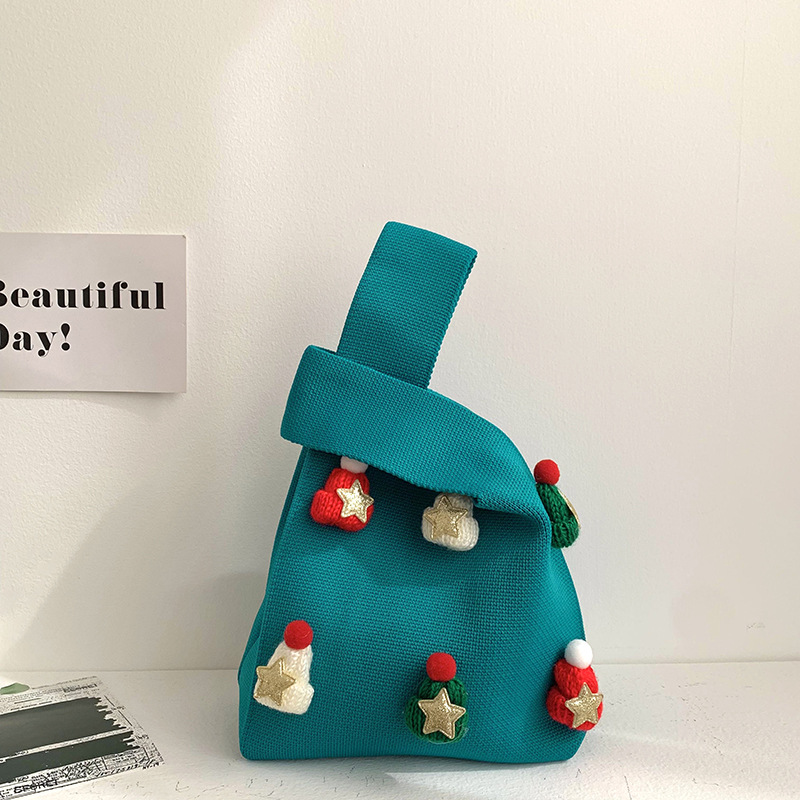 Bolsa de mochila para mujeres versátil 2025 nuevo bolso de regalo de navidad sombrero tridimensional nicho bolso de hombro de punto