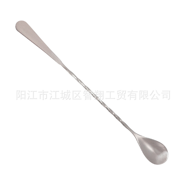 Cuchara mezcladora de cócteles de acero inoxidable 304 de fábrica, cuchara de barra de mango largo con rosca fina, cuchara para té con leche. image 6